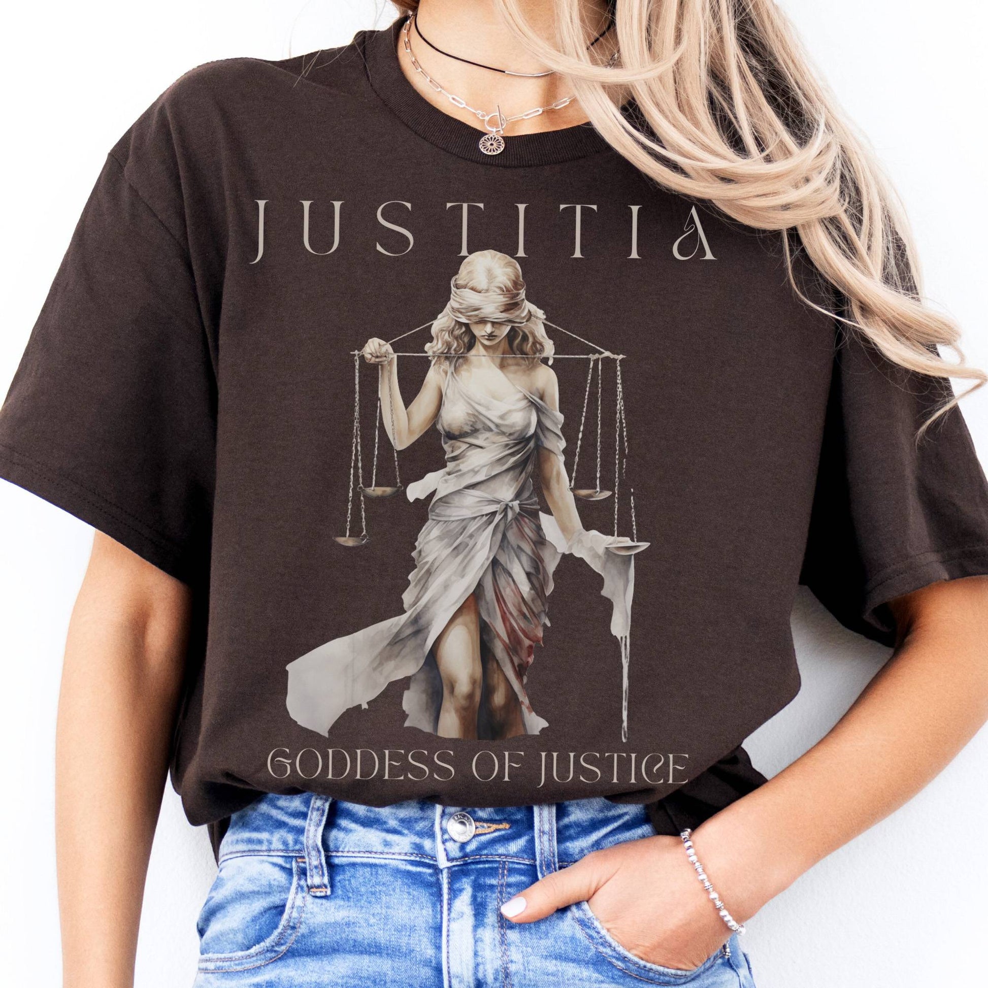 T-Shirt Justitia Goddess of Justice T-Shirt The Mystic Eden