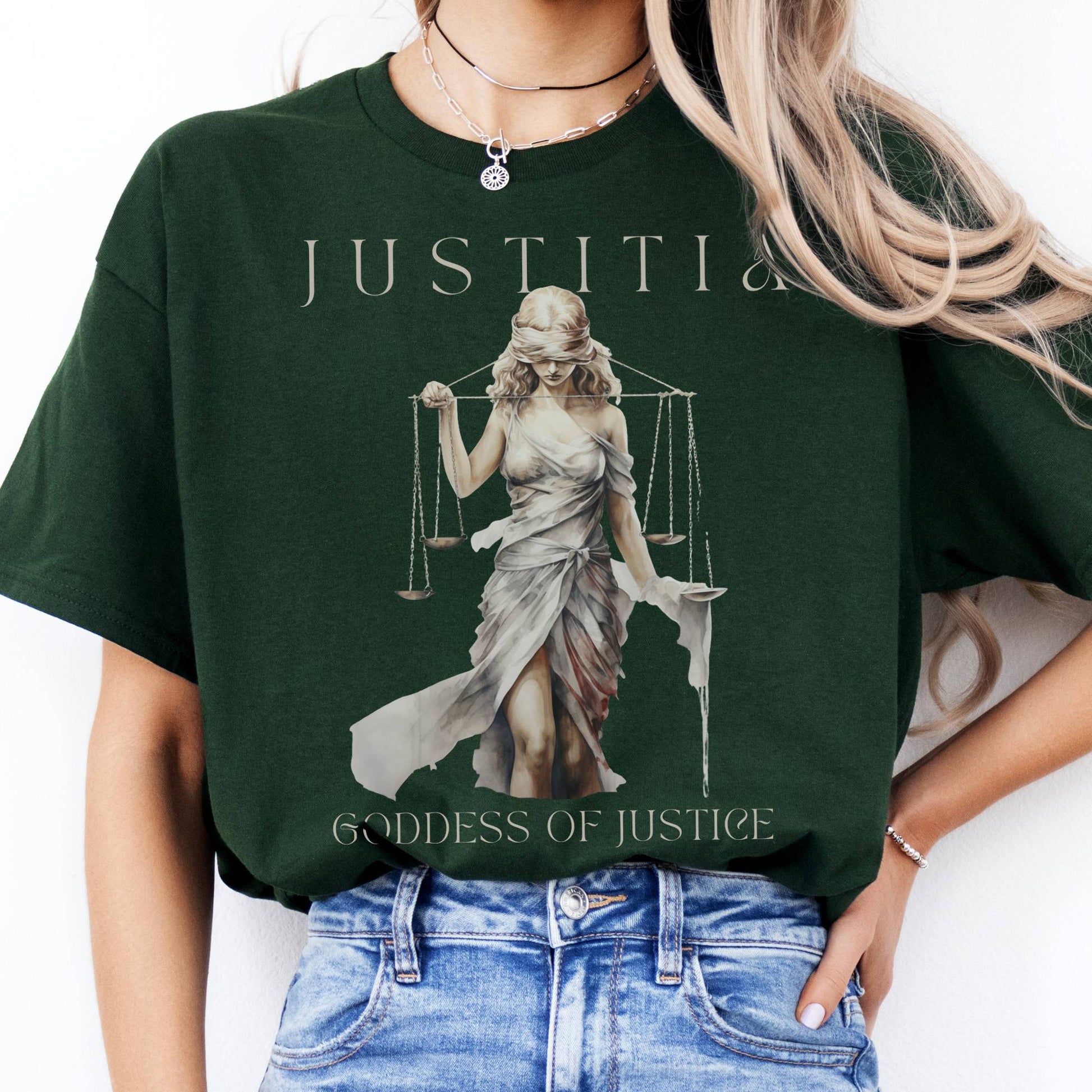 T-Shirt Justitia Goddess of Justice T-Shirt The Mystic Eden