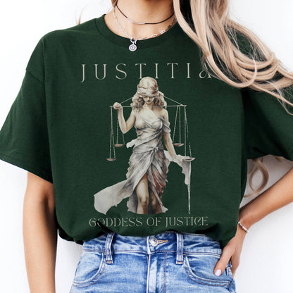 T-Shirt Justitia Goddess of Justice T-Shirt The Mystic Eden