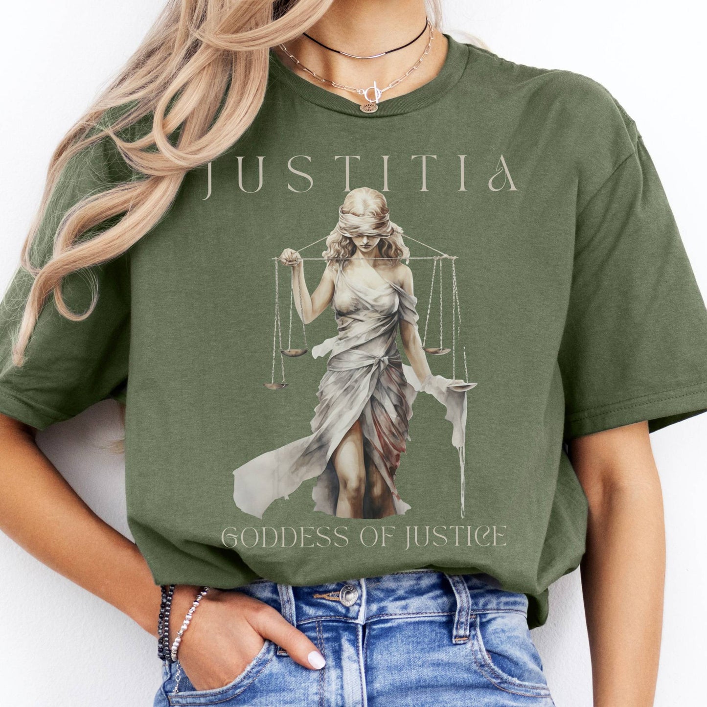 T-Shirt Justitia Goddess of Justice T-Shirt The Mystic Eden