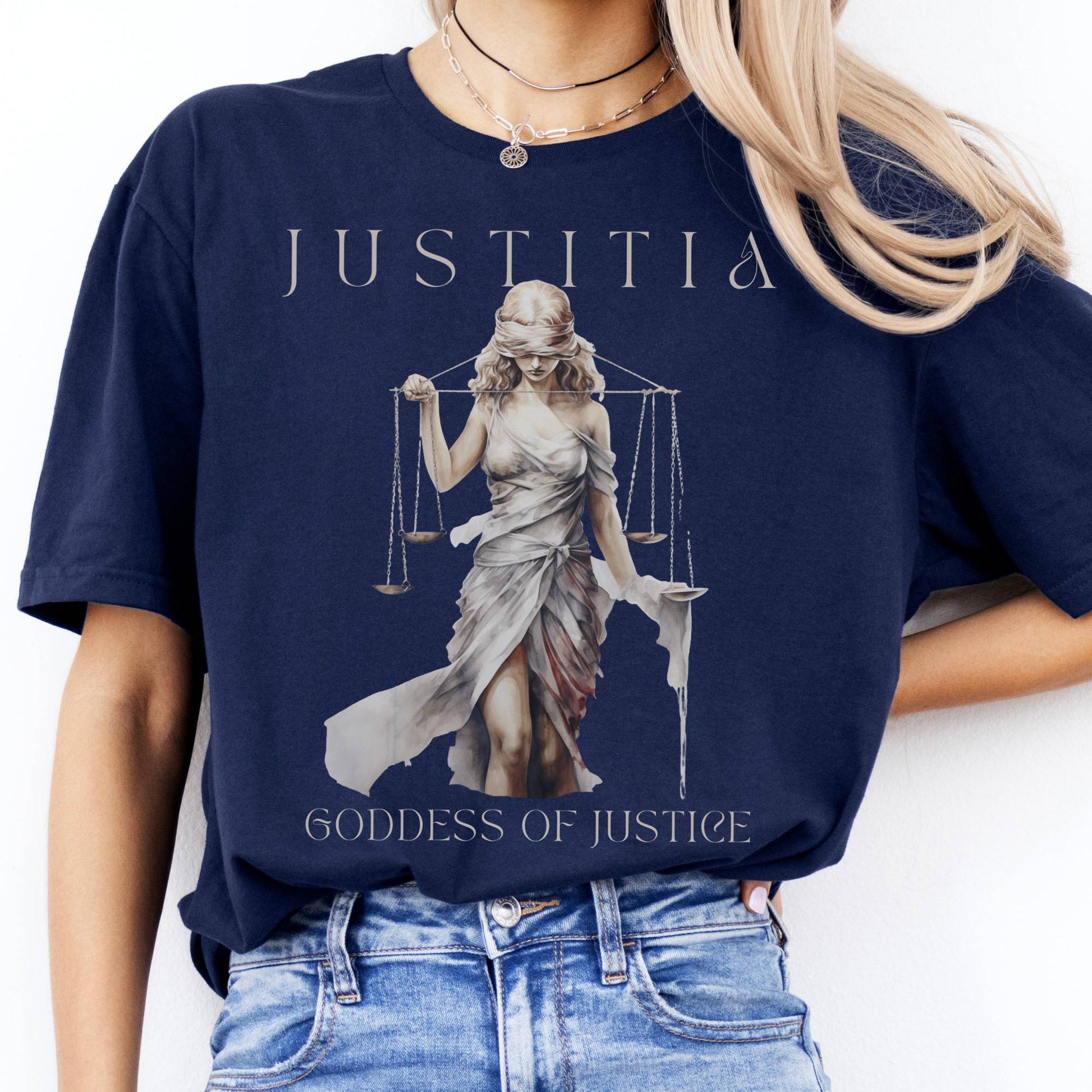 T-Shirt Justitia Goddess of Justice T-Shirt The Mystic Eden