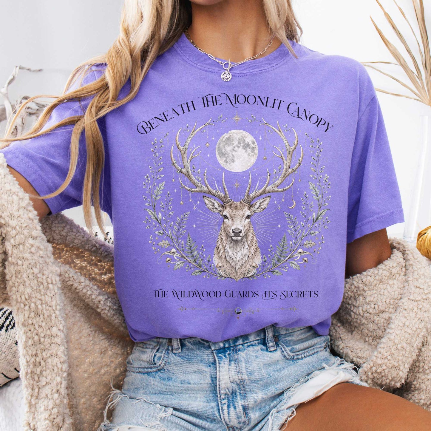 T-Shirt Violet / S Beneath the Moonlit Canopy T-Shirt The Mystic Eden
