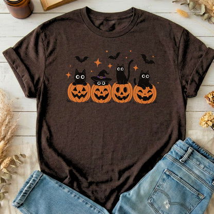 Black Cats And Their Pumpkins T-Shirt