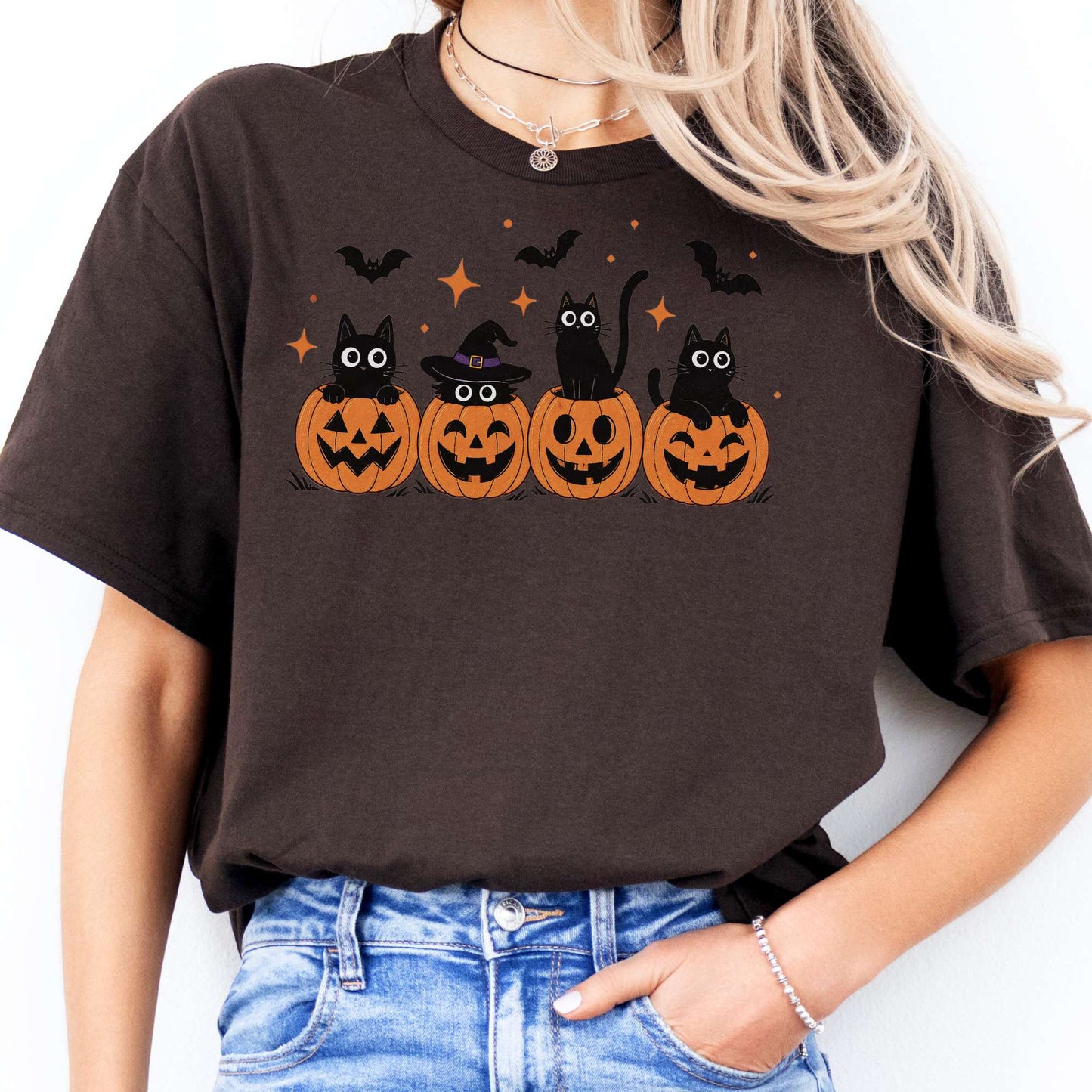 Black Cats And Their Pumpkins T-Shirt