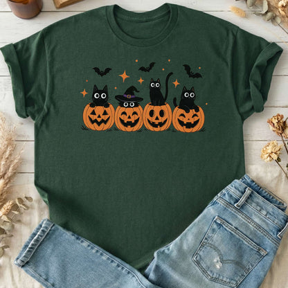 Black Cats And Their Pumpkins T-Shirt