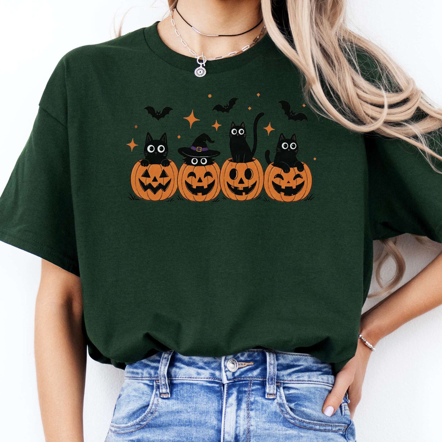 Black Cats And Their Pumpkins T-Shirt