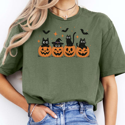 Black Cats And Their Pumpkins T-Shirt
