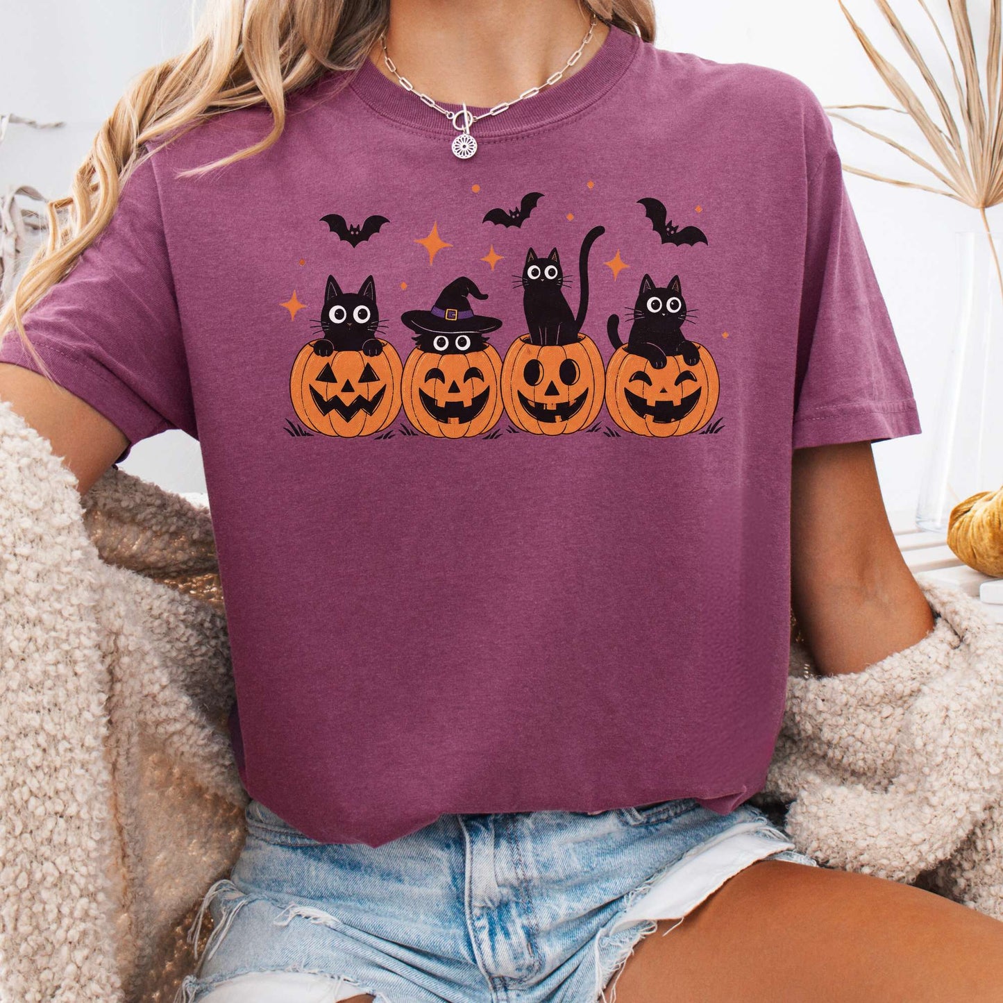 Black Cats And Their Pumpkins T-Shirt