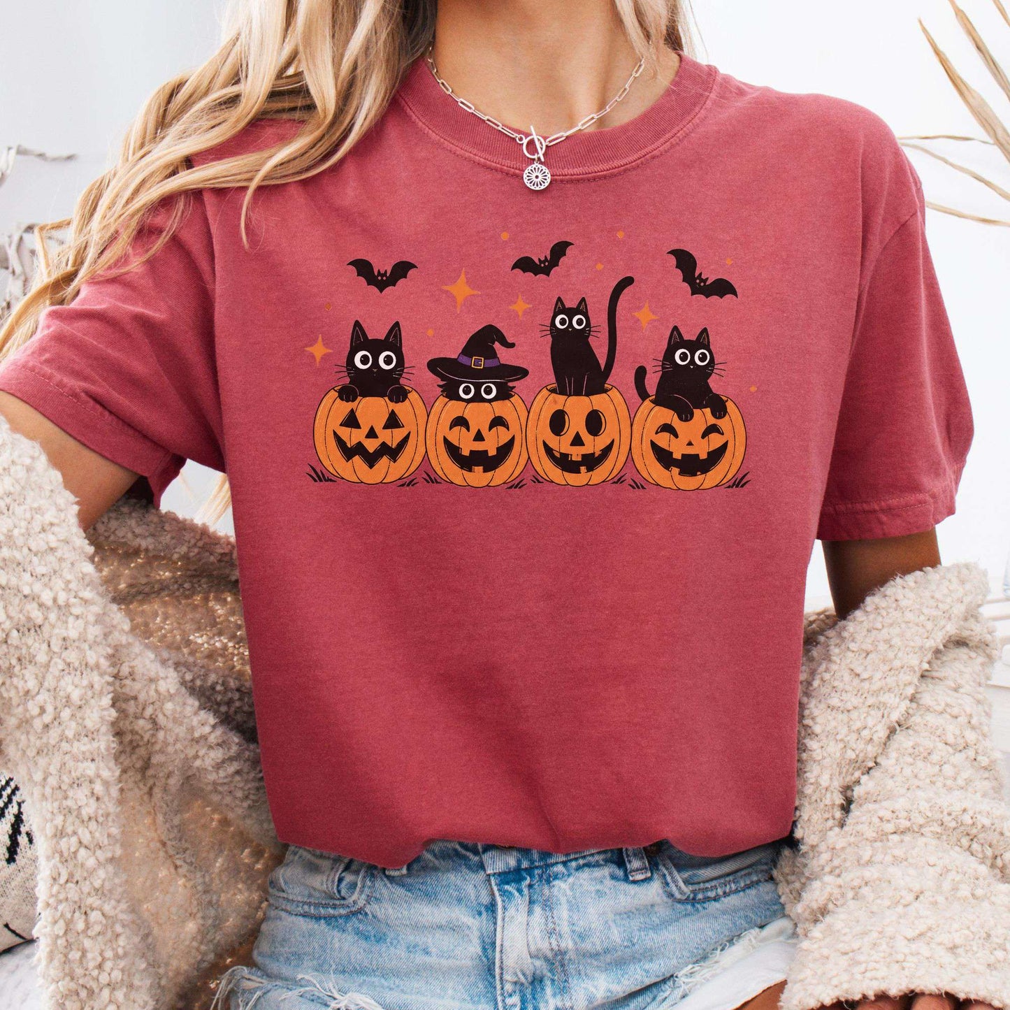 Black Cats And Their Pumpkins T-Shirt