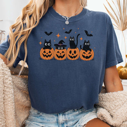 Black Cats And Their Pumpkins T-Shirt