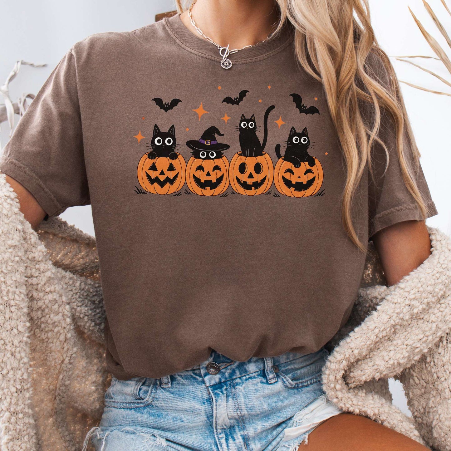 Black Cats And Their Pumpkins T-Shirt