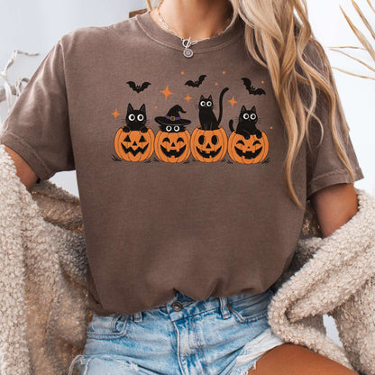 Black Cats And Their Pumpkins T-Shirt