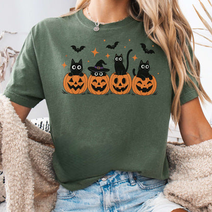 Black Cats And Their Pumpkins T-Shirt