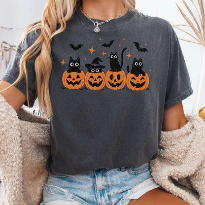 Black Cats And Their Pumpkins T-Shirt