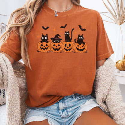 Black Cats And Their Pumpkins T-Shirt