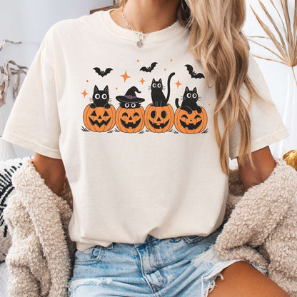 Black Cats And Their Pumpkins T-Shirt