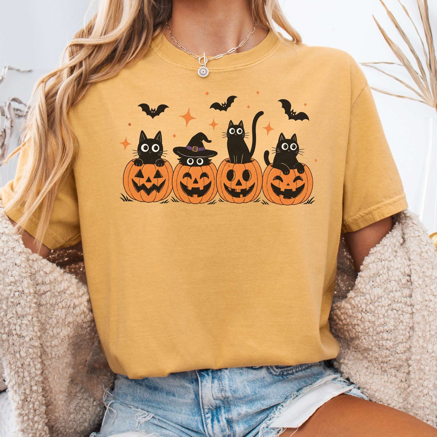 Black Cats And Their Pumpkins T-Shirt