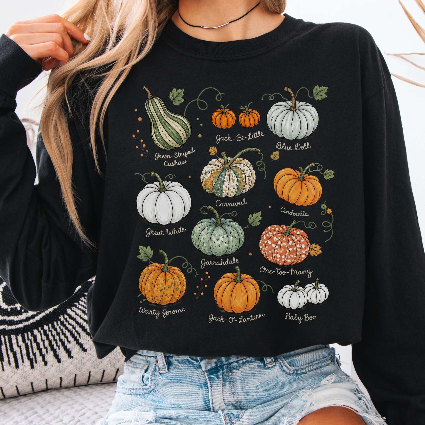 Pumpkin Varieties Halloween Long Sleeve