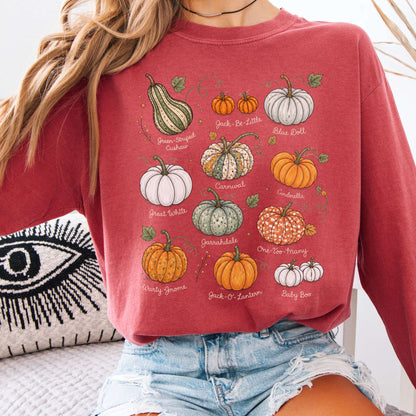 Pumpkin Varieties Halloween Long Sleeve