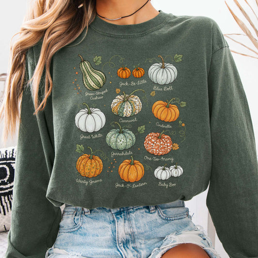 Pumpkin Varieties Halloween Long Sleeve