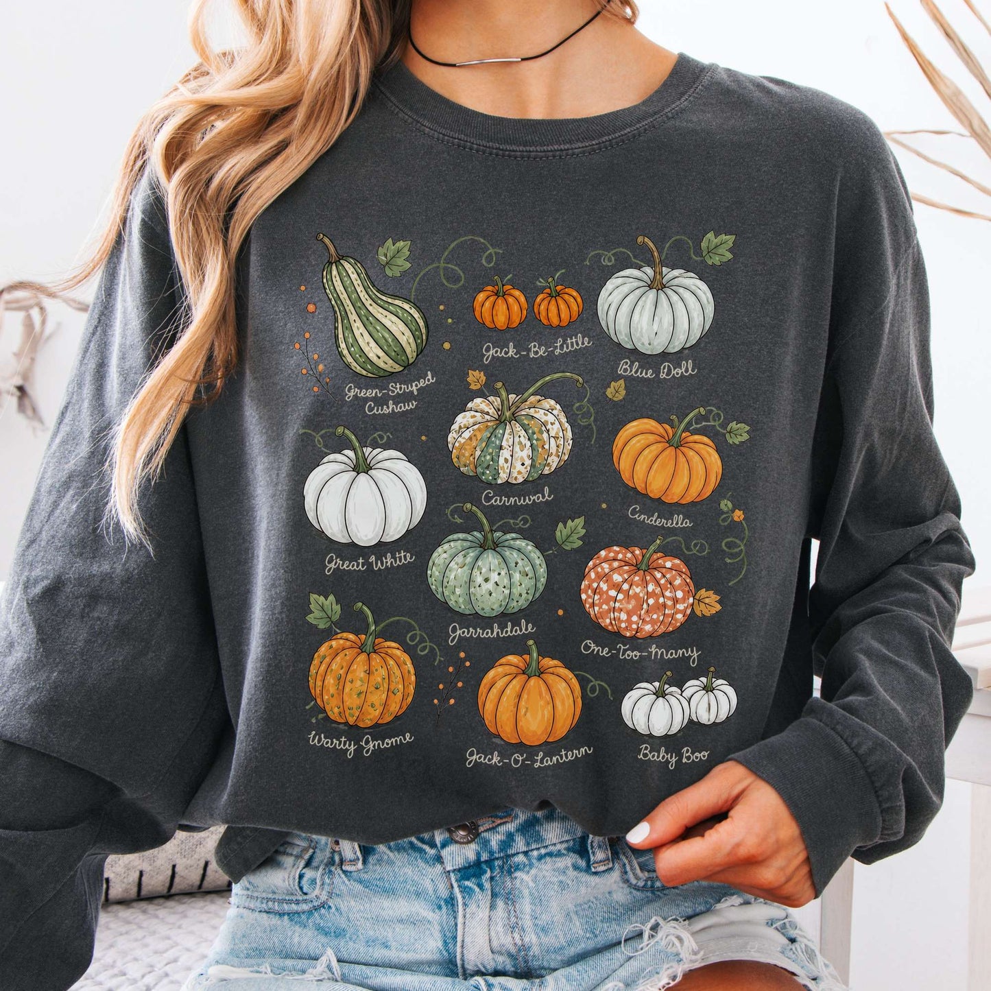 Pumpkin Varieties Halloween Long Sleeve