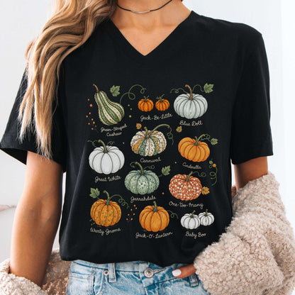 Pumpkin Varieties Halloween V-Neck