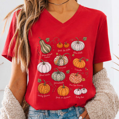 Pumpkin Varieties Halloween V-Neck