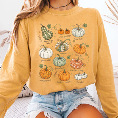 Pumpkin Varieties Halloween Long Sleeve