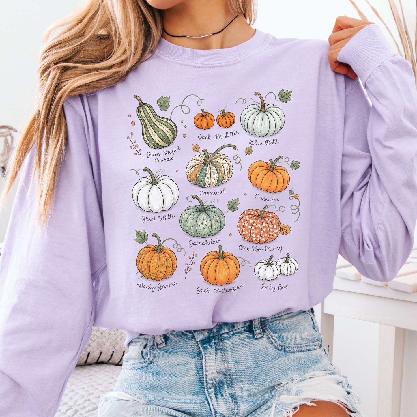 Pumpkin Varieties Halloween Long Sleeve