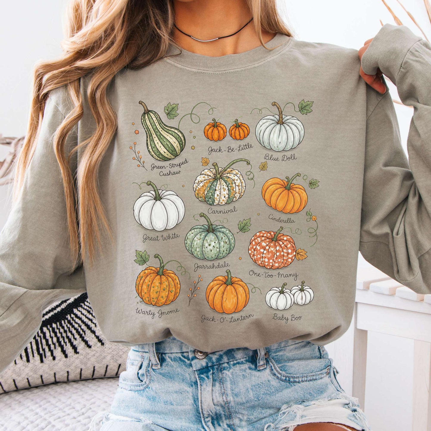 Pumpkin Varieties Halloween Long Sleeve