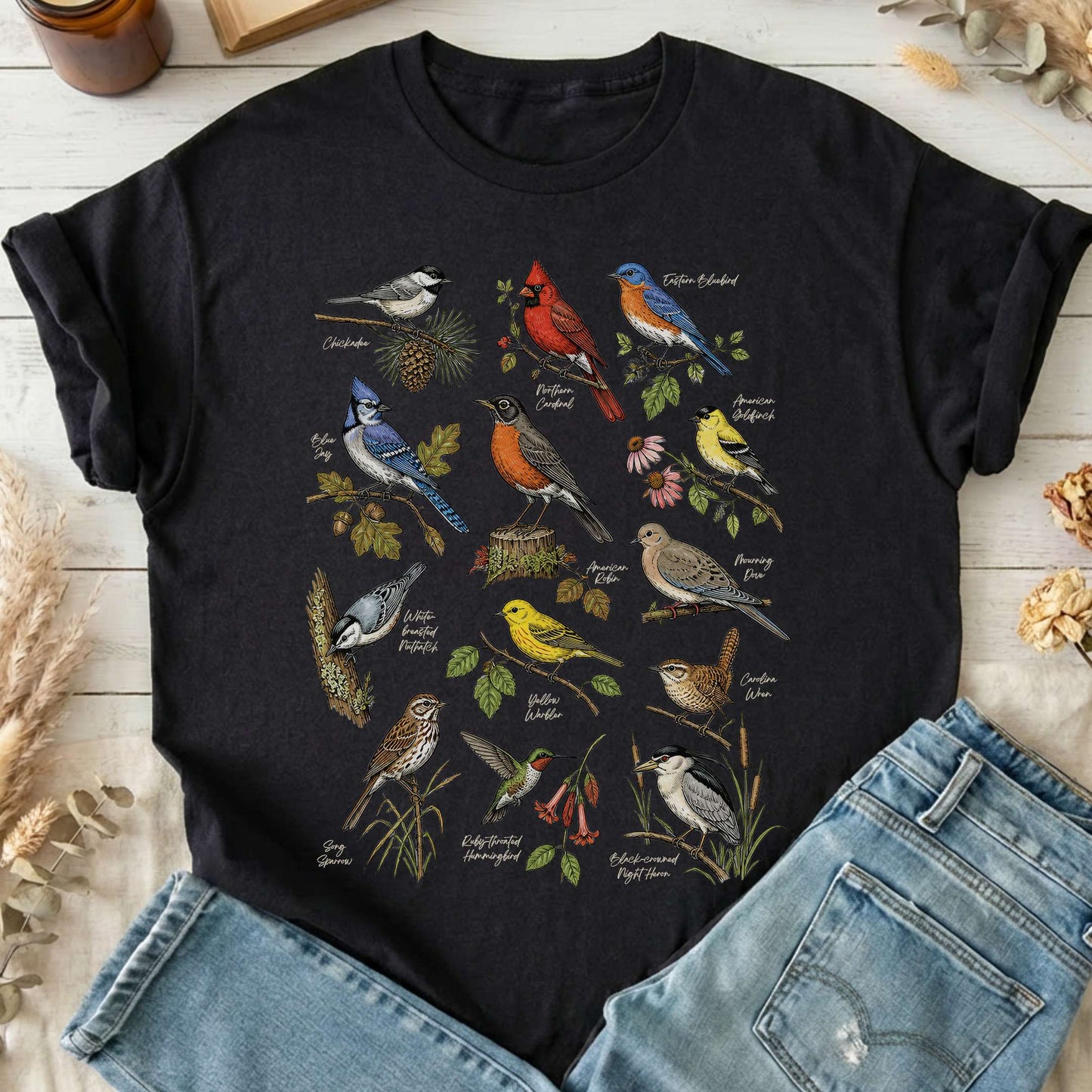 North American Birds Field Guide T-Shirt