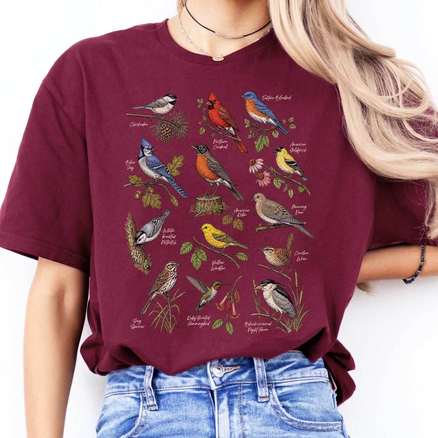 North American Birds Field Guide T-Shirt