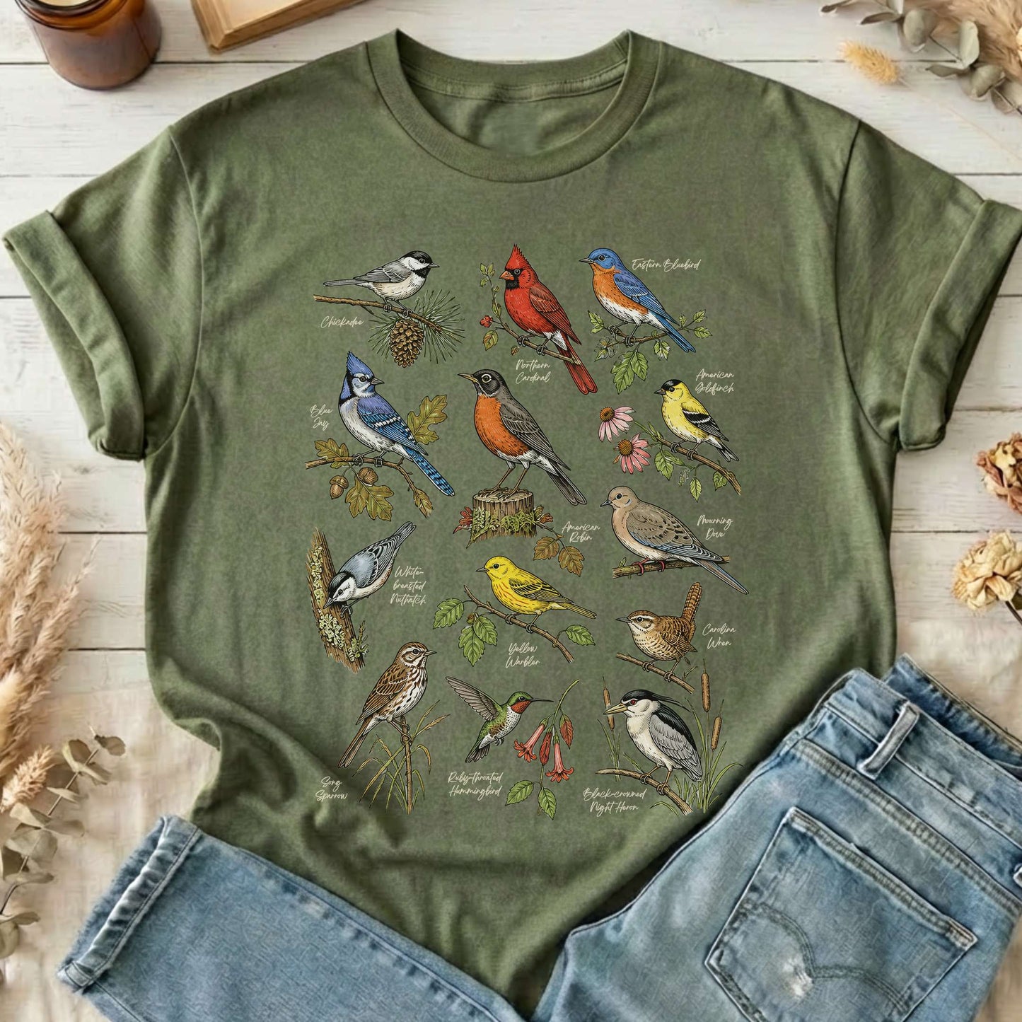 North American Birds Field Guide T-Shirt