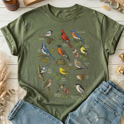 North American Birds Field Guide T-Shirt