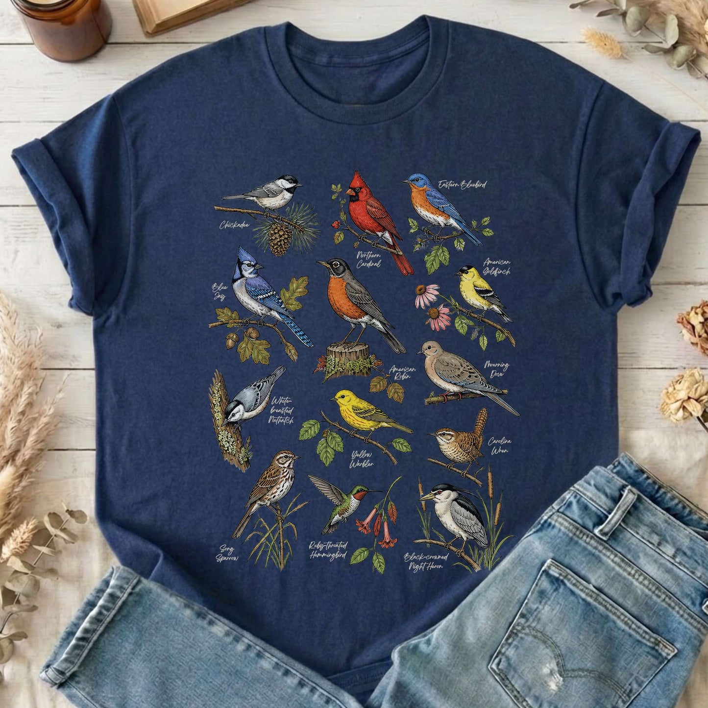 North American Birds Field Guide T-Shirt
