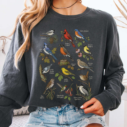 North American Birds Field Guide Long Sleeve