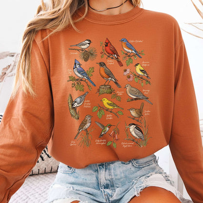 North American Birds Field Guide Long Sleeve