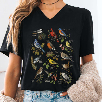 North American Birds Field Guide V-Neck