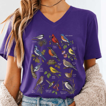 North American Birds Field Guide V-Neck