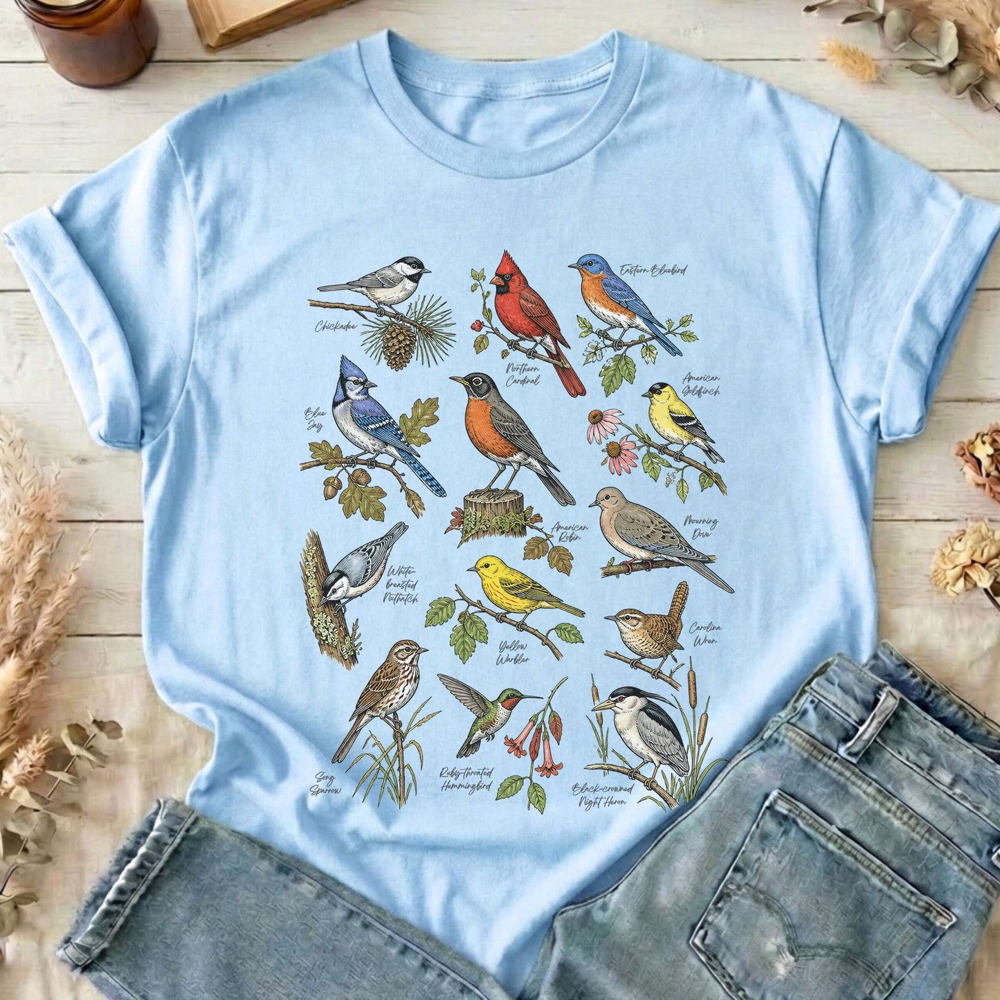 North American Birds Field Guide T-Shirt