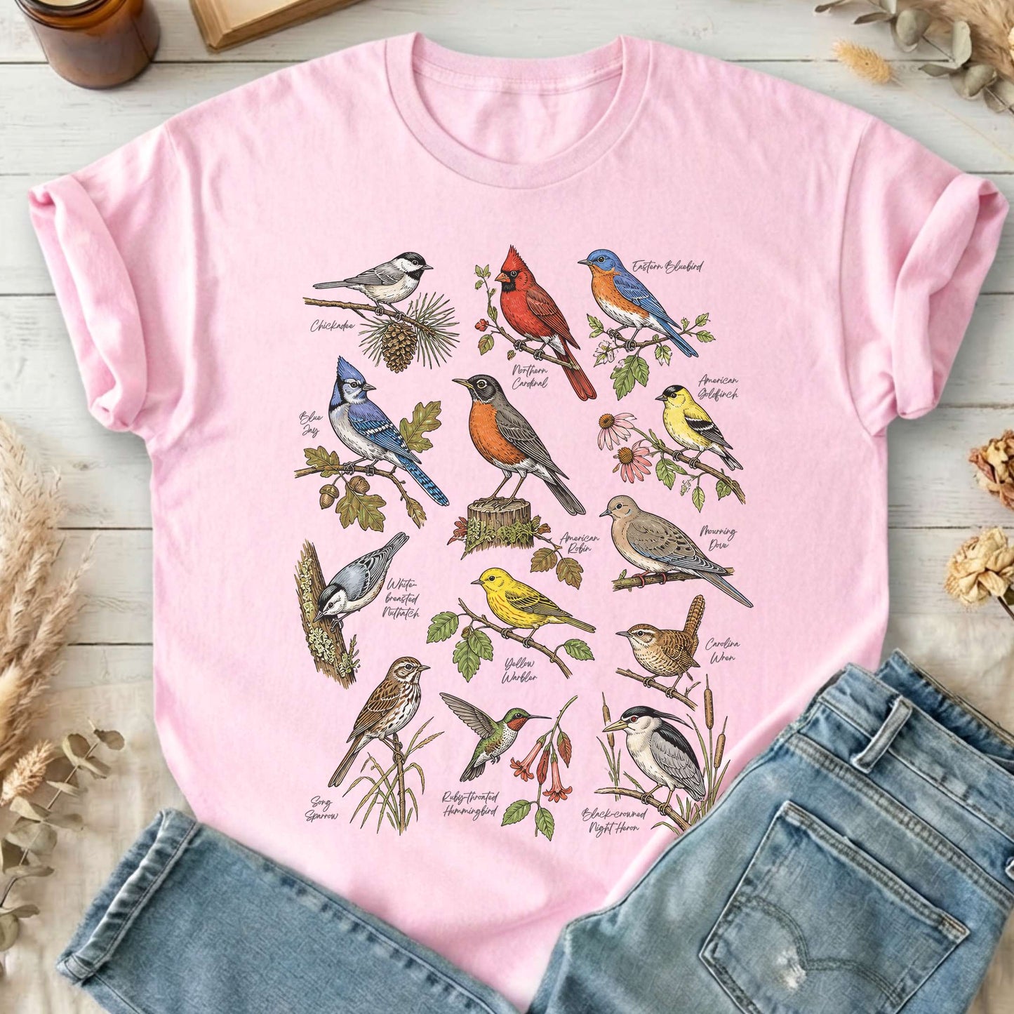 North American Birds Field Guide T-Shirt