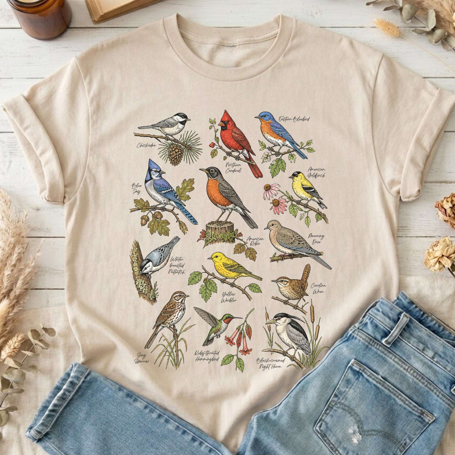 North American Birds Field Guide T-Shirt