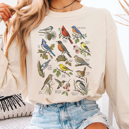 North American Birds Field Guide Long Sleeve