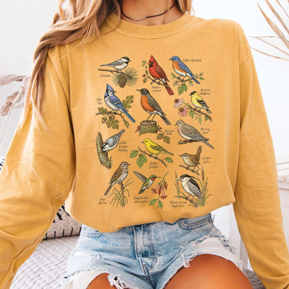 North American Birds Field Guide Long Sleeve