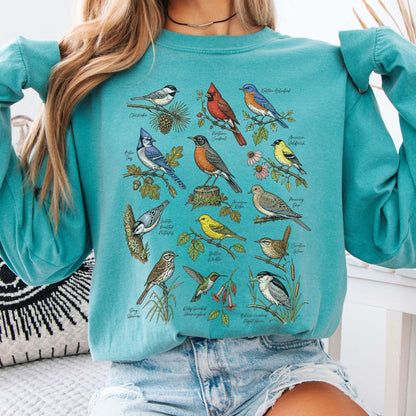 North American Birds Field Guide Long Sleeve
