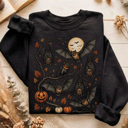 Moonlit Bats Halloween Sweatshirt