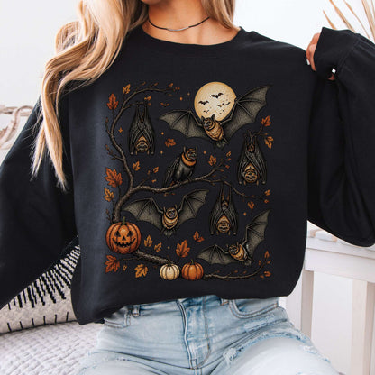 Moonlit Bats Halloween Sweatshirt