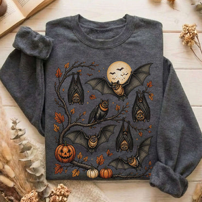 Moonlit Bats Halloween Sweatshirt