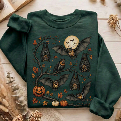 Moonlit Bats Halloween Sweatshirt