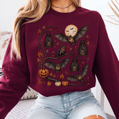 Moonlit Bats Halloween Sweatshirt